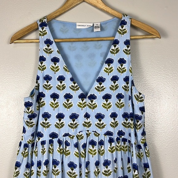Sincerely Jules Tiered Floral Print Sleeveless V Neck Mini Dress Womens Size S - Picture 2 of 12